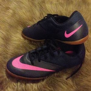 Dark Blue and Pink Womens Nike Indoor Soccer Shoes